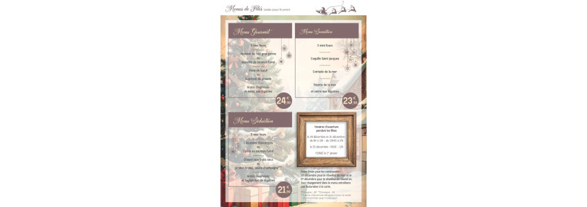 Menus de Fêtes (valable jusque fin janvier)