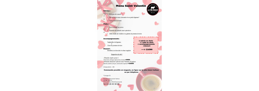 Menu de Saint Valentin 2026